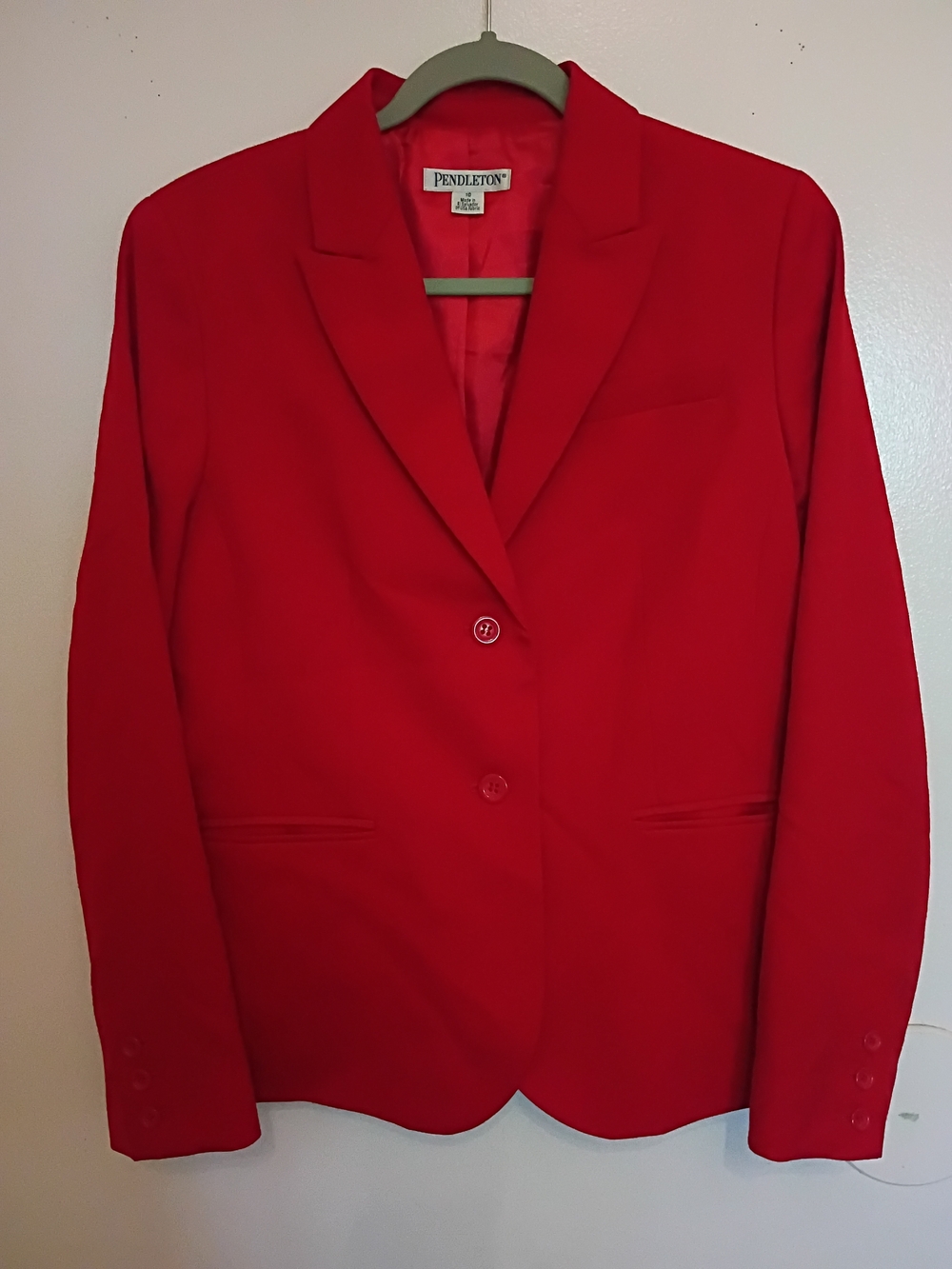 Pendleton Women's Red‎ Classic Blazer 100% Virgin Wool Sz 10